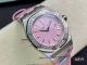 rf clone Audemars Piguet Royal Oak Lady 67601 pink dial diamond bezel watch (2)_th.jpg